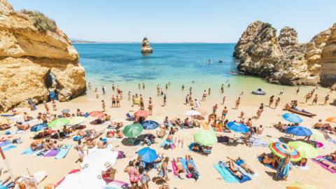 Crowded beach