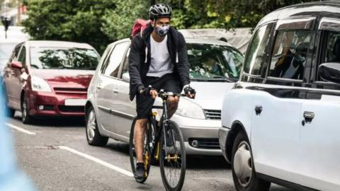 A stock image of a cyclist