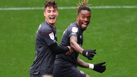 Brentford players celebrate