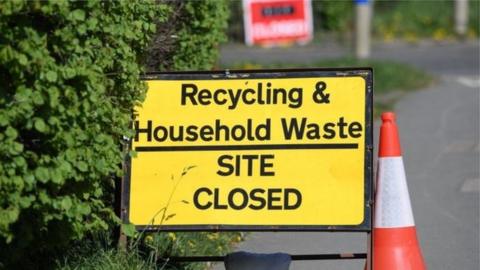 Recycling centre sign