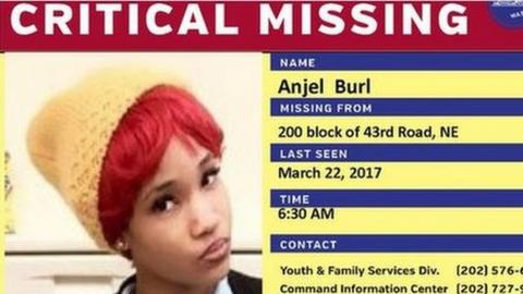 "Missing person: Angel Burl, 16"