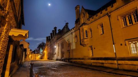 A beautifully-lit evening view of Oxford's streets captured by Weather Watcher Lucies_oxford_camera
