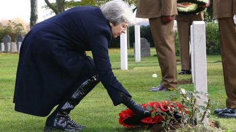 May lays wreath at the grave of John Parr