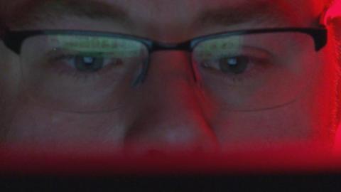 Eyes watching a computer