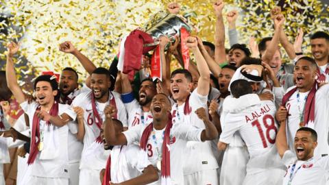 Qatar celebrate winning the 2019 Asia Cup