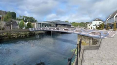 Artist's impression of new footbridge in Haverfordwest