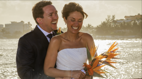 Jo and husband Martin on their wedding day