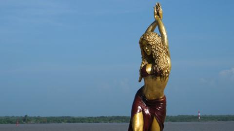 The statue of singer Shakira at the Malecon in Barranquilla, Colombia