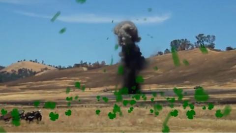 US Army video shows shamrocks being fired