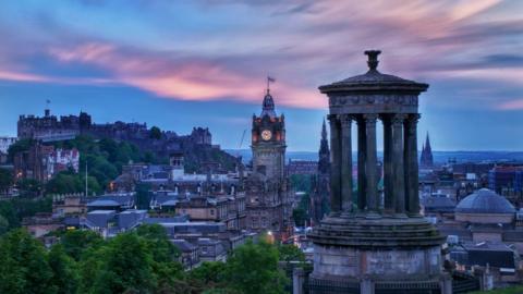 attached an 8 minute exposure of Edinburgh at sunset as seen from Calton Hill. Stunning sunset on Saturday evening (22 June 2019).