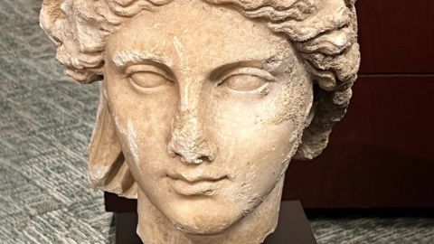 A bust of a woman which was among the artefacts returned to Italy