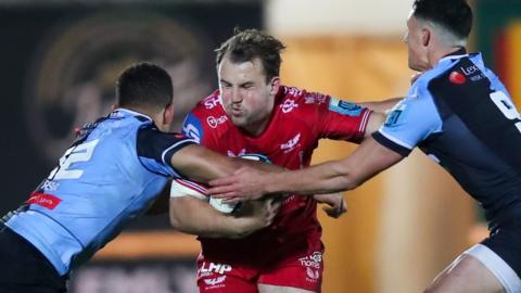 Cardiff and Scarlets players tackle