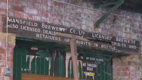 Sign at the old brewery
