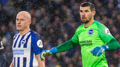 Brighton players Aaron Mooy (left) and Mat Ryan (right)