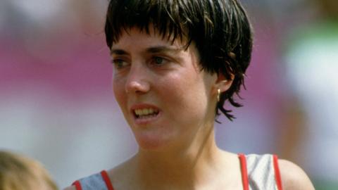 Benoit at the 1984 Olympic Marathon