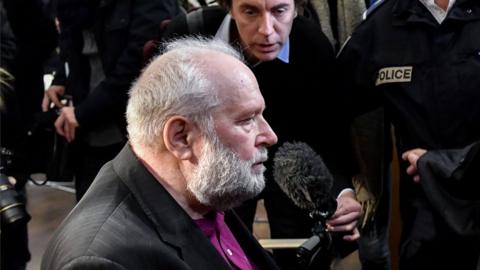 Bernard Preynat, a former priest accused on sexual assault, waits the beginning of his trial, 13 January 2020