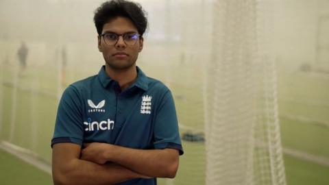 Sammy Kumar pictured at England nets session