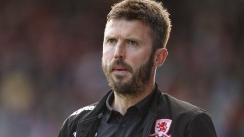 Middlesbrough boss Michael Carrick on the sidelines