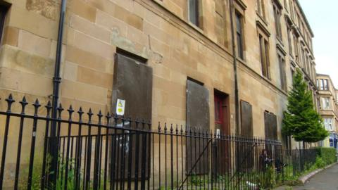 Boarded up homes in Govanhill