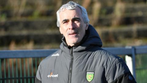 Jim McGuinness watches Donegal's 4-14 to 0-11 Dr McKenna Cup semi-final hammering of Monaghan at Castleblayney