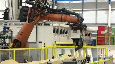 Robot arm in factory