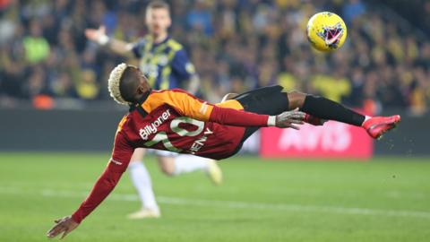 Nigeria striker Henry Onyekuru with a scissor kick while playing for Galatasaray