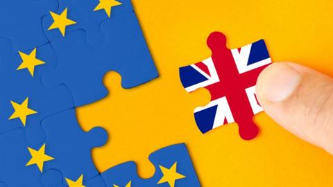 A union flag piece removed from an EU jigsaw