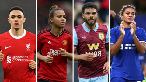 Liverpool's Trent Alexander Arnold, Manchester United's Nikita Parris, Burnley's Lyle Foster, Chelsea's Jess Carter