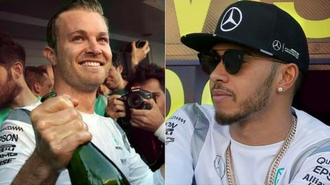 Nico Rosberg and Lewis Hamilton