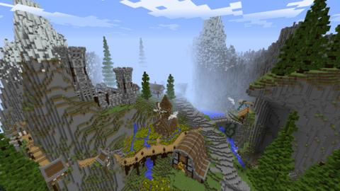 Minecraft screenshot of a valley