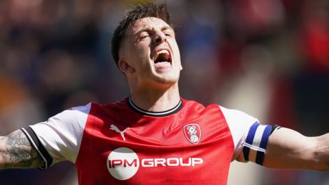 Jordan Hugill celebrates a goal