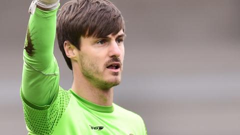 Ben Garratt in goal for Burton