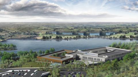 The new college would sit on the edge of the lake
