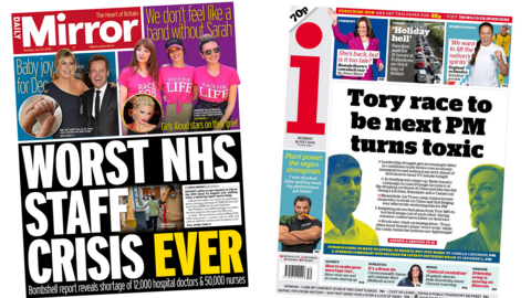 The Mirror and i front pages