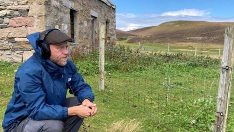 Rob wild-camped next to his grandfather's house on Eilean nan Ròn