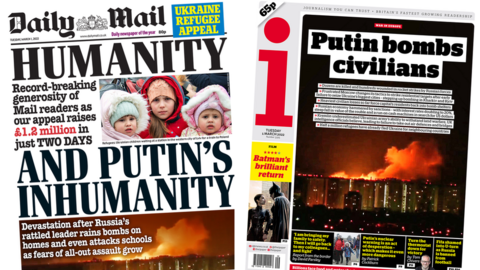 Daily Mail and i front pages