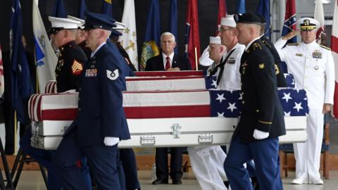 Vice-President Pence at the ceremony in Honolulu, Hawaii