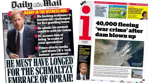 Daily Mail and the i front pages