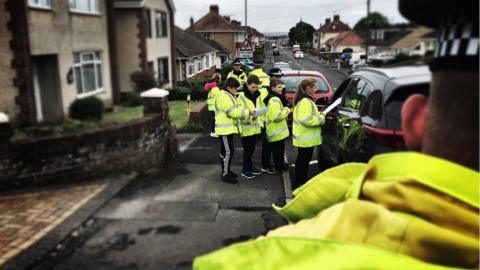 Road safety exercise in Llanelli