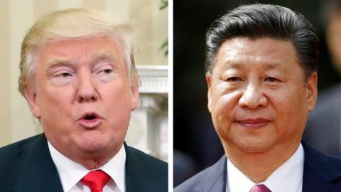 This combination of two 2016 file photos shows, U.S. President-elect Donald Trump, left, talking with President Barack Obama at White House in Washington, U.S.A. on 10 November, and China"s President Xi Jinping arriving at La Moneda presidential palace in Santiago, Chile, on 22 November