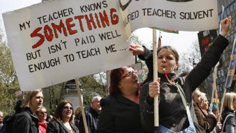 Teachers' protest march