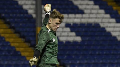 James Holden playing for Bury in the FA Youth Cup in 2019