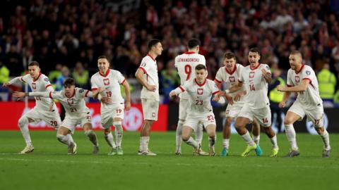 Poland players celebrate