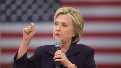 Democratic presidential candidate Hillary Clinton speaks at the Williamsburg County Recreation Center, 25 February 2016