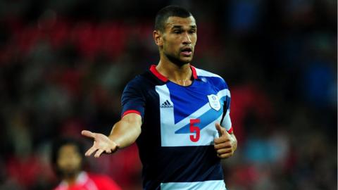 Steven Caulker in action for Team GB at the 2012 Olympics.