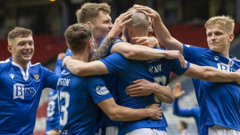 St Johnstone players celebrate