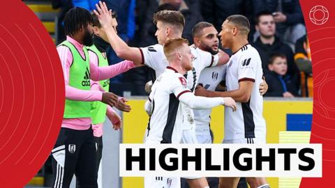 Fulham team celebrating 2-0 victory over Hull