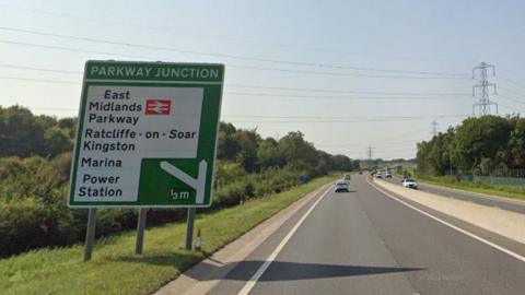 A453 in Ratcliffe-on-Soar, Nottinghamshire