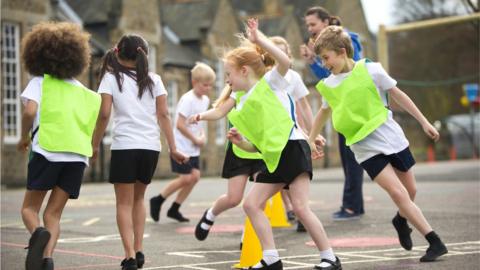 Children playing in a school playground