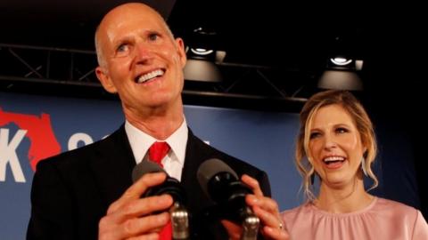 Rick Scott and his daughter at election night party